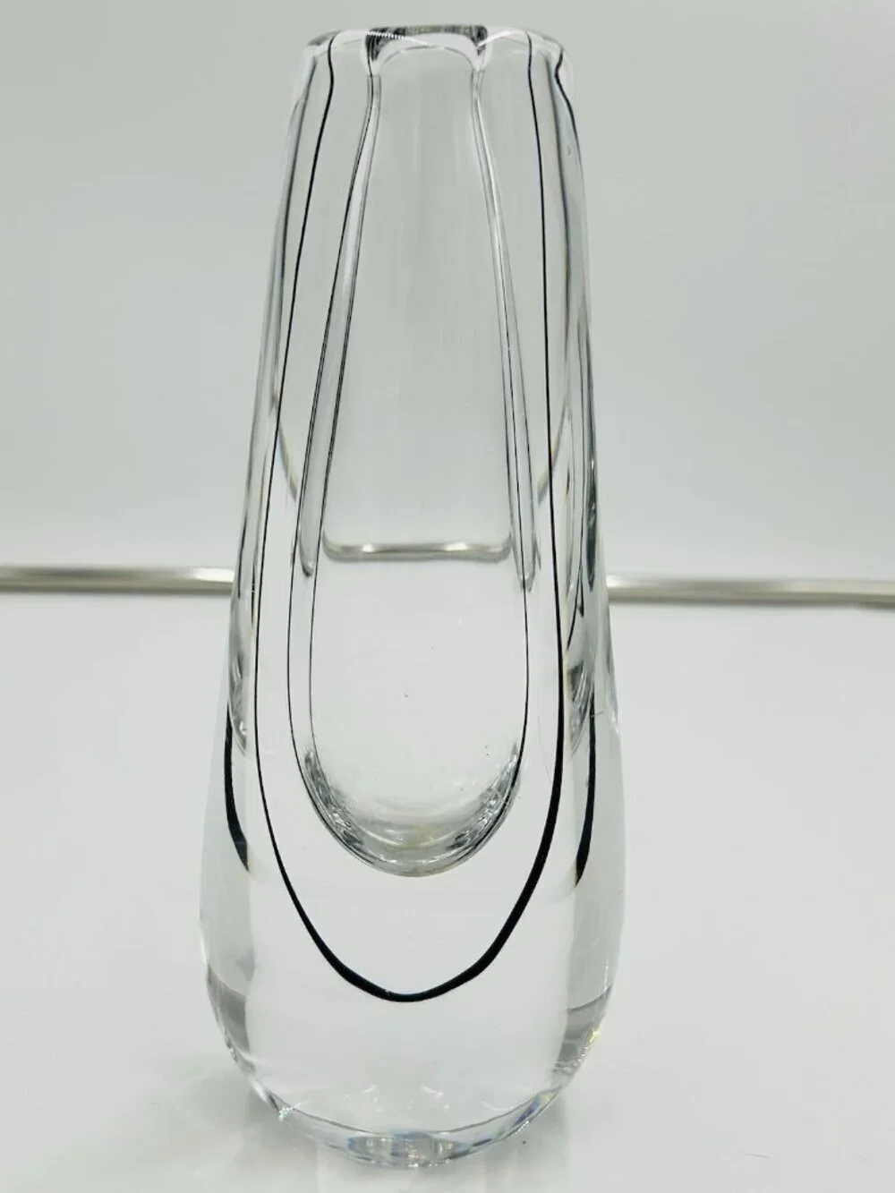 Kosta Vicke Lindstrand Swedish Clear with Black Filament 9.25